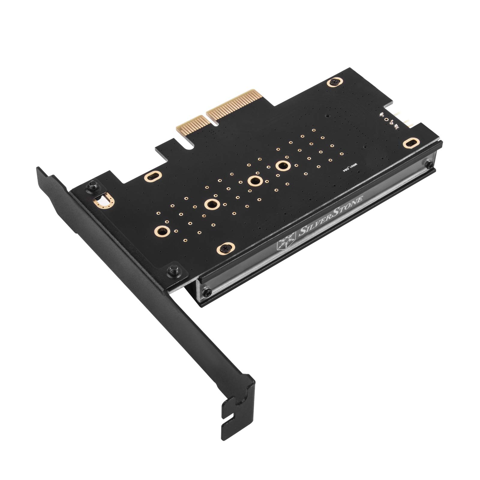 SilverStone Technology ECM24-ARGB M.2 NVMe SSD NGFF M Key a PCIe x4 ARGB Tarjeta adaptadora con disipador de Calor y Almohadilla térmica