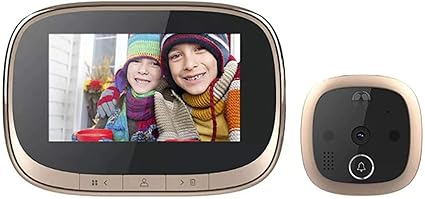 Sanyipace Video Doorbell 4.3 Inch Mobile Phone Wireless Remote Video Intercom Monitoring Motion Detection Video Doorbell Door Chimes?Gold?'