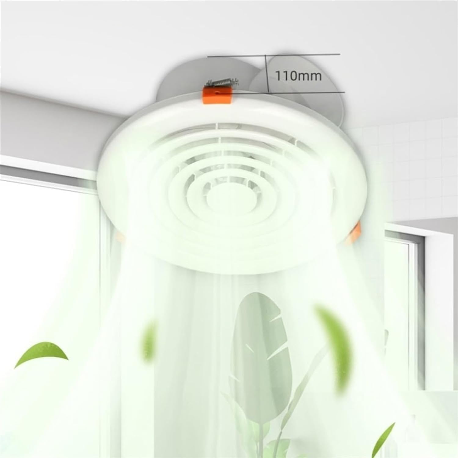 Exhaust Fan Round Ventilating Fan Light and Thin Recessed Kitchen Bathroom Exhaust Fan Restaurant Home Exhaust Fan Ventilation Fan(20 * 20cm)