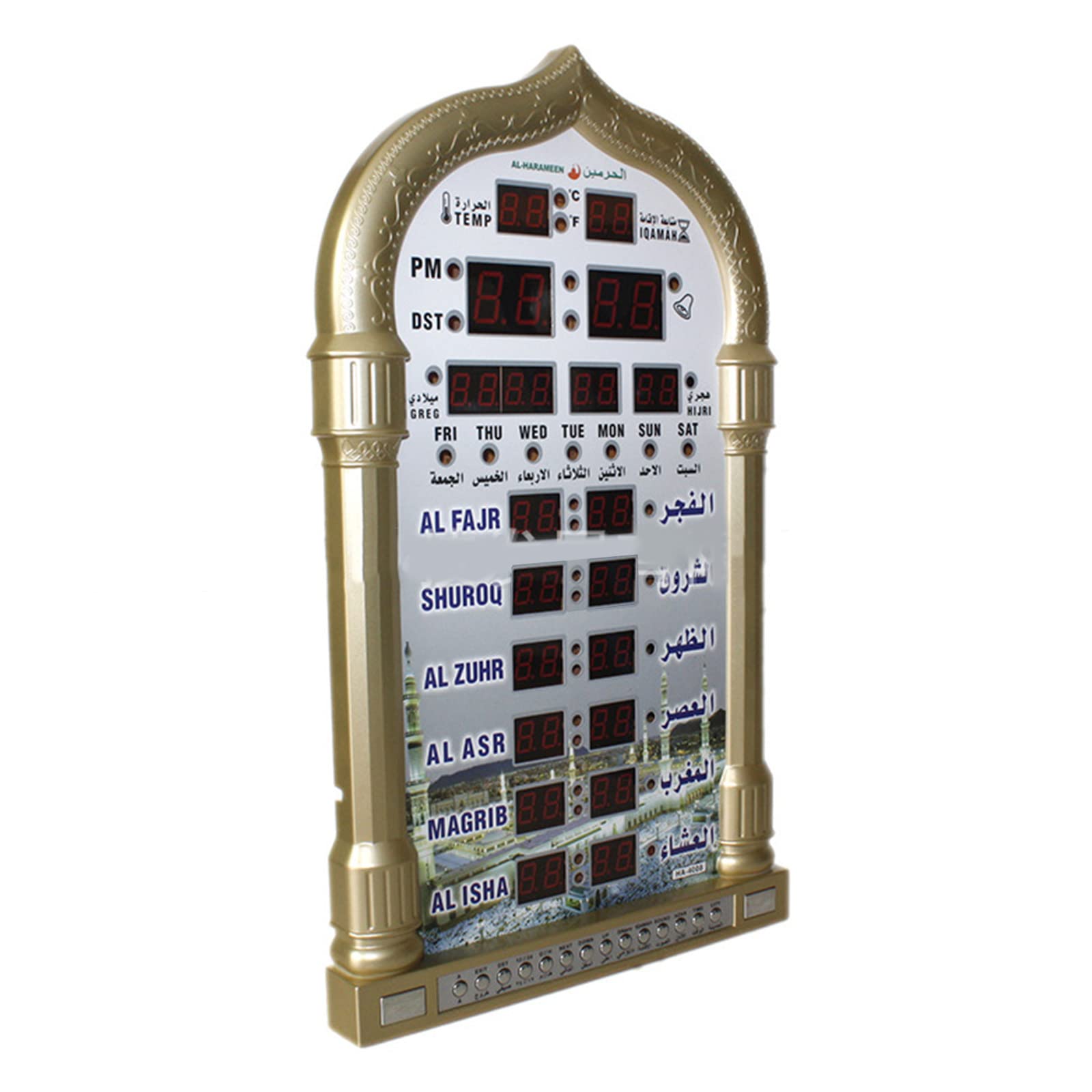 Works Azan Wecker Islamisch Digital 5 Namaaz Erinnerung Wanduhr Moschee Uhr