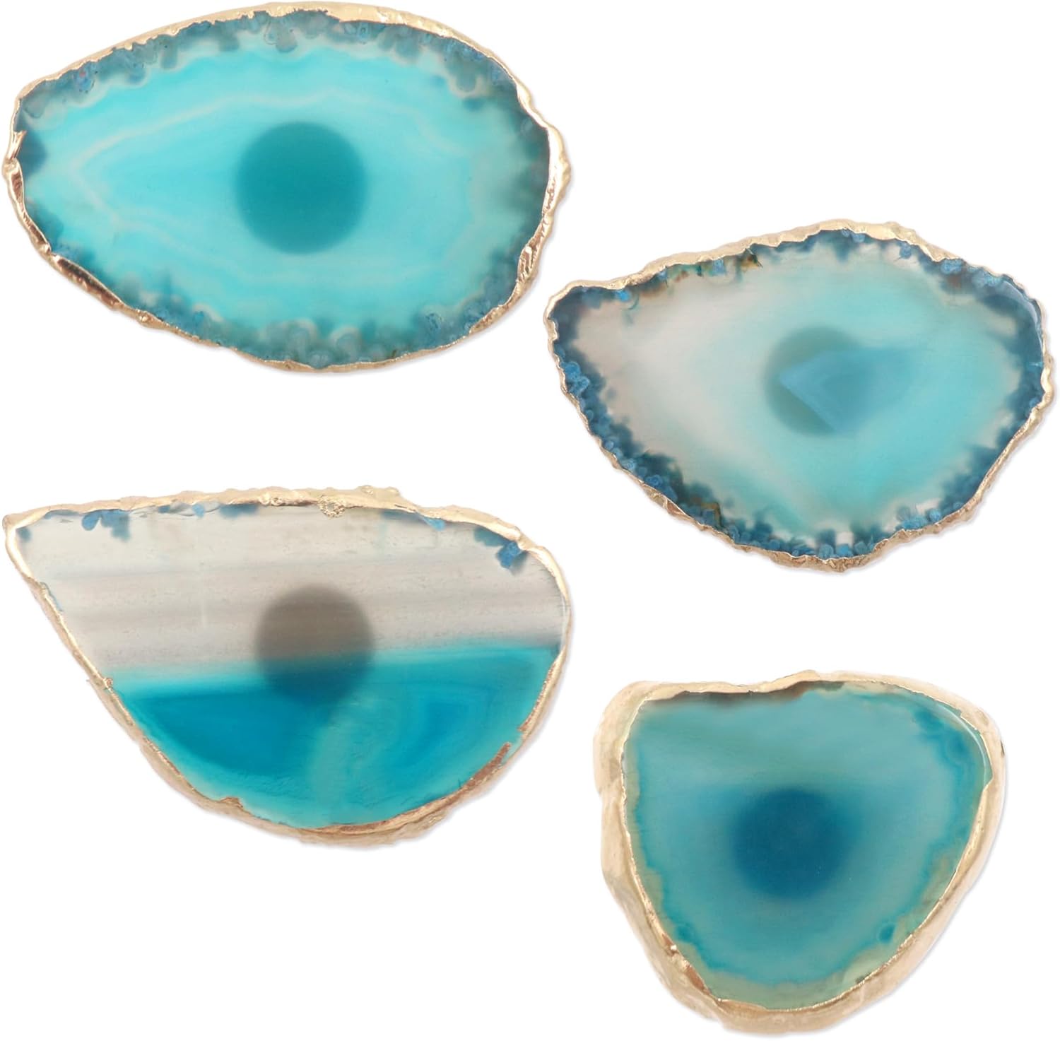 4 Pcs Agate Dresser Knob Cabinet Pulls Handles for Kitchen Cabinet Drawer Pulls with Screws, Blue