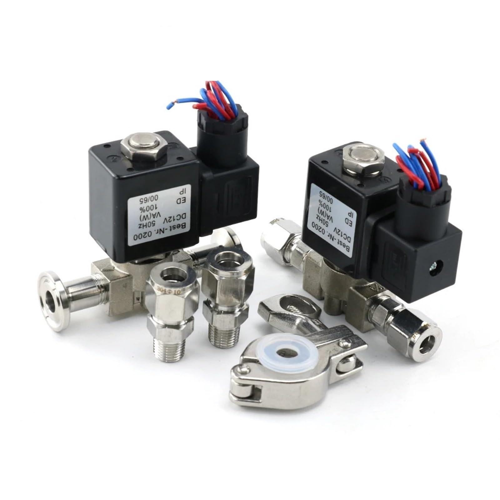 Électrovanne inox 316 VX2120-08-SS-NC étanche avec joints silicone 12V
