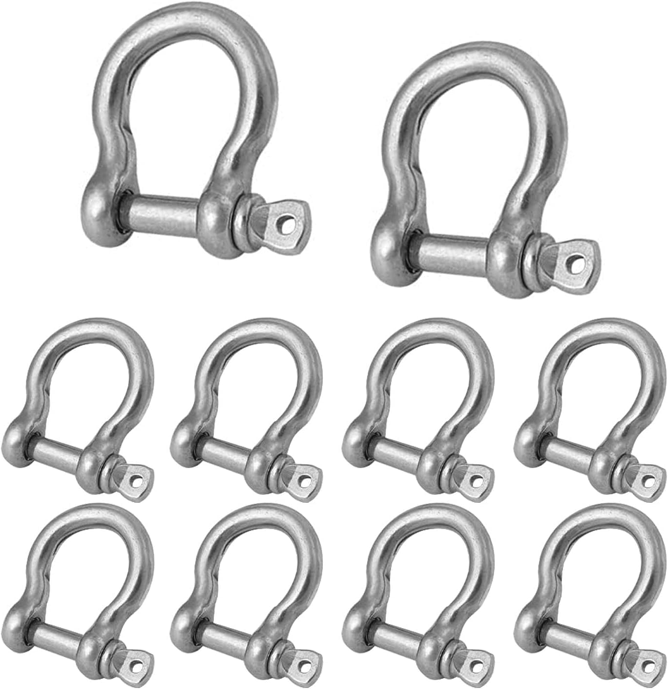 10PCS Anchor Shackle 3/8, 304 Stainless Steel 2204lbs Working Load