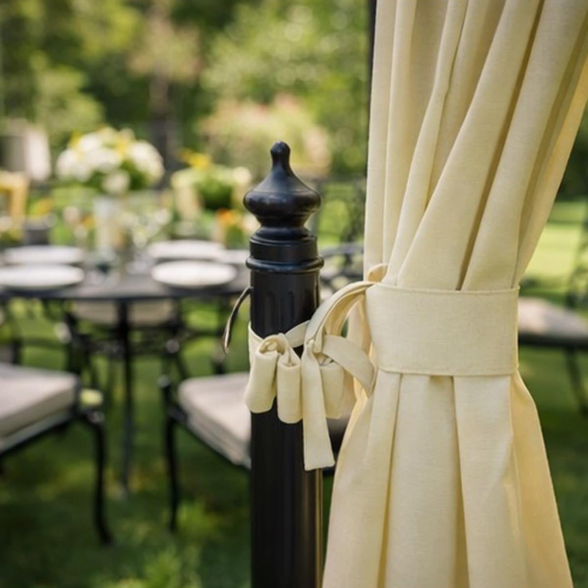 Yellowshop - Gazebo in Metallo Robusto da Giardino 3x3 e 3x4 metri con Copertura e Tende laterali antipioggia Design Moderno ed Elegante Crema Manaus (3x4 Metri)