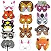 Produktbild SAFLYSE 8PCS Kindermasken Tiermasken Gesichtsmasken Partymasken Tiermaskenset für Kinder aus Eva(Stil zufällige)