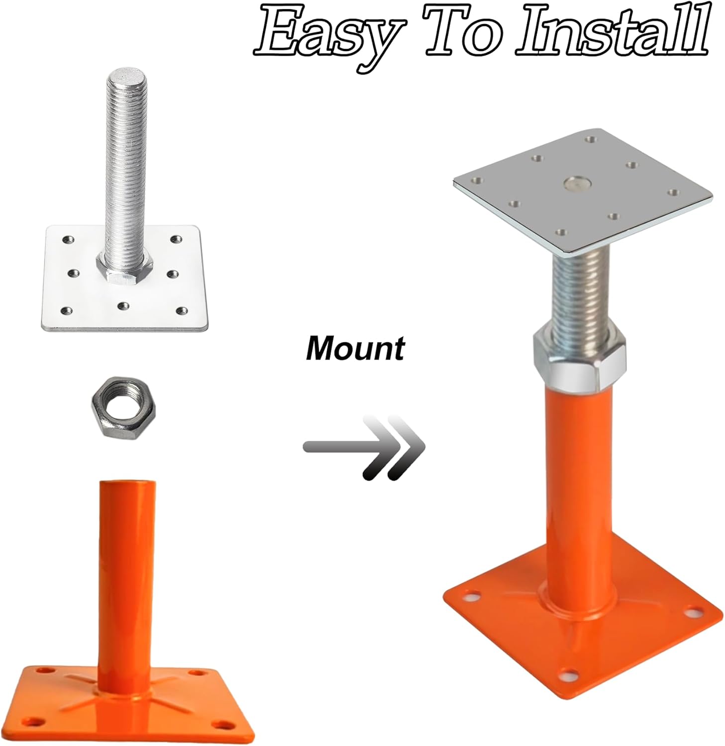 House Jacks for Leveling, 5-8" Mini Screw Jack Adjustable Deck Supports, Floor Joist Support Jack Stands, House Leveling Jacks for Floor, Post, Deck Foundation, Porch, Roof, Staircase