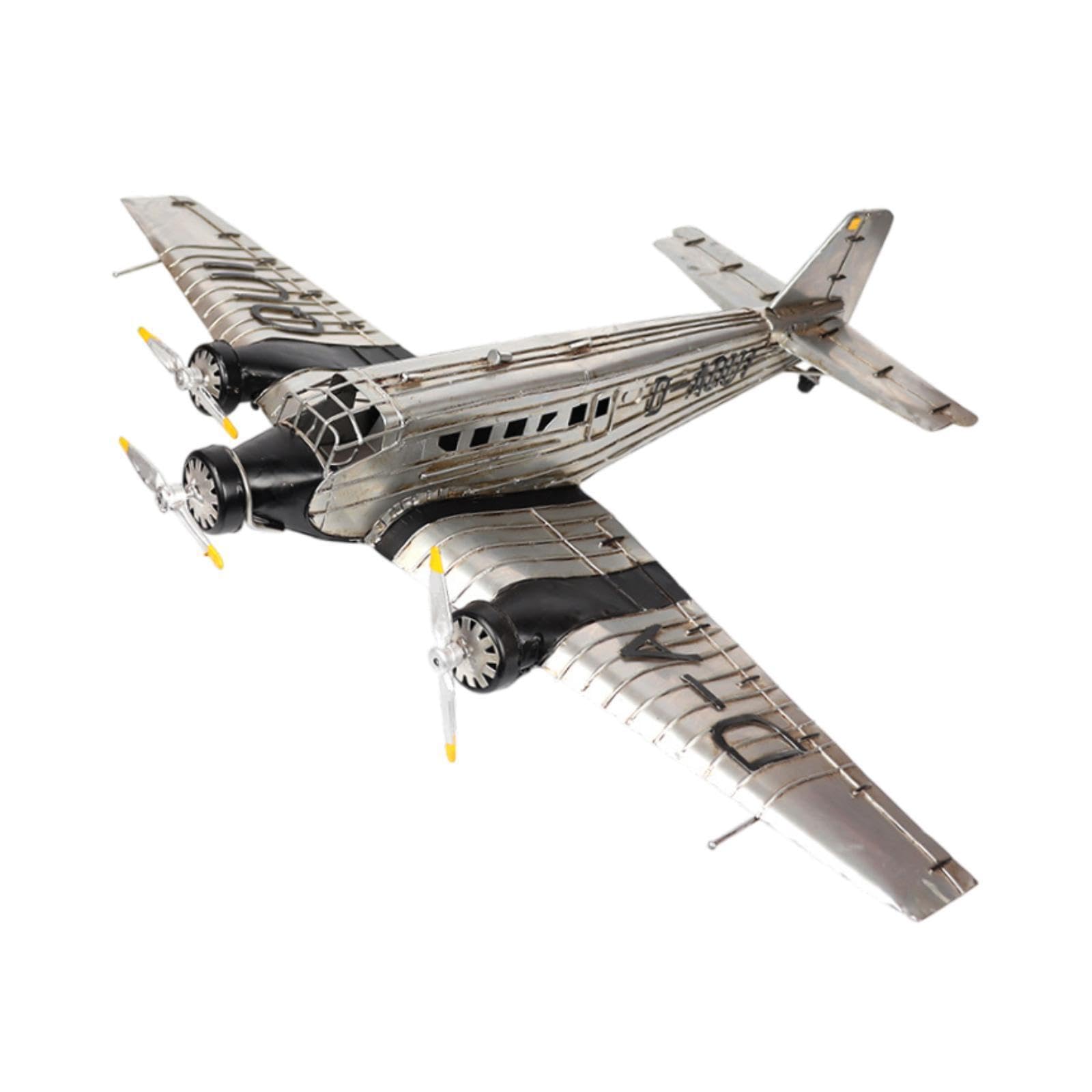 AUYXSSZ Detailed Metal Iron Airplane Model Handicraft Essential Display Piece For Offices Metal Iron Decorative Airplane Photo Props Office Cafés Vintage