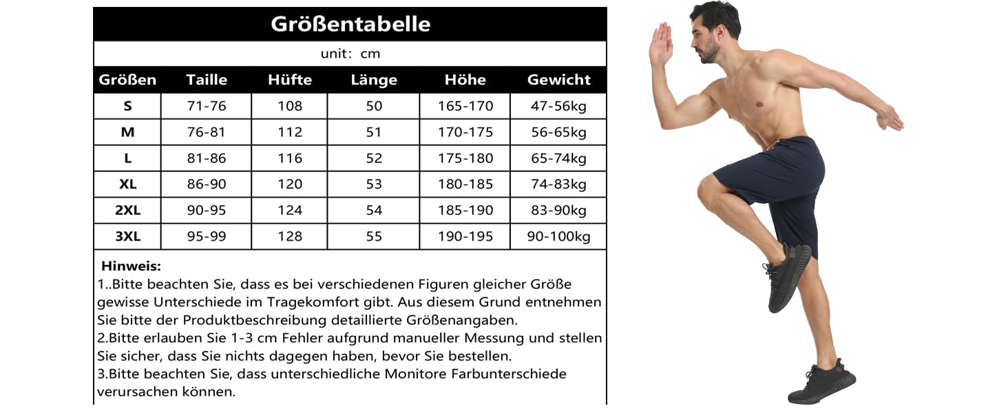 JustSun Short Sport Homme Running Coton avec Poches Zippées - 5