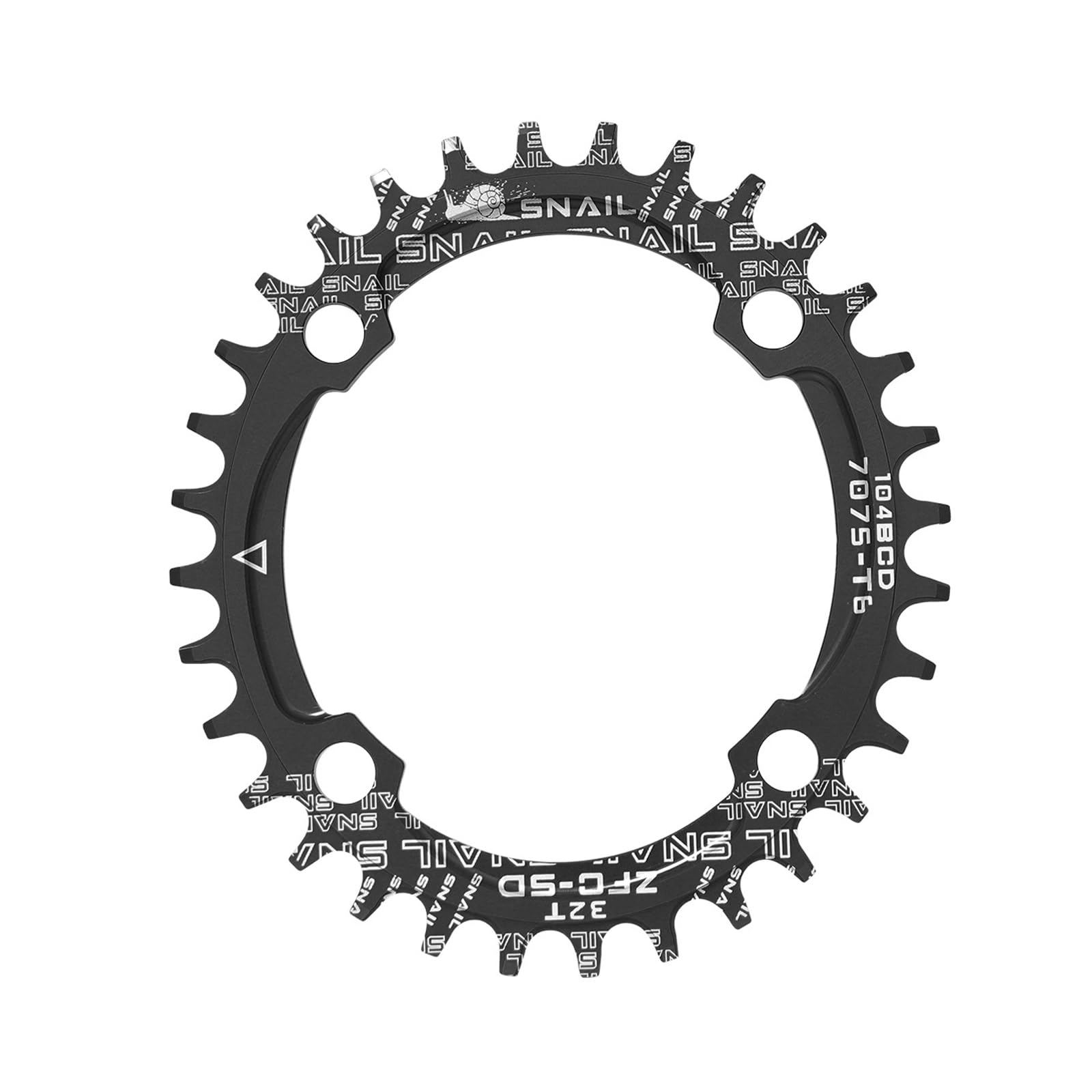 ENGWE MTB Bike Chainring 104BCD Narrow Wide Chainring, 32T 34T 36T 38T Round Oval Chainrings, Aluminum Single Chainrings Chainwheel, Fits 8 9 10 11 Speed Chains (Oval, 32T)