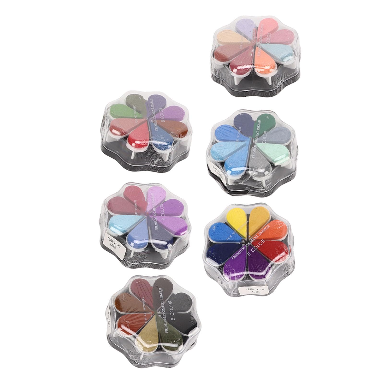 Tampone di inchiostro, 48 tamponi di inchiostro a petalo di colori metallici, confezione individuale Tampone di inchiostro per timbri a forma di fiore da colorare fai-da-te