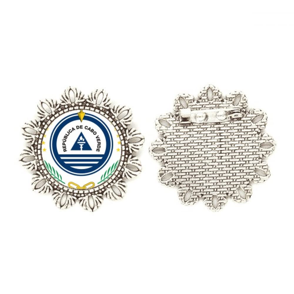 Broche de plata con diseño de flor de Cabo Verde medium para solapa de mujer 4