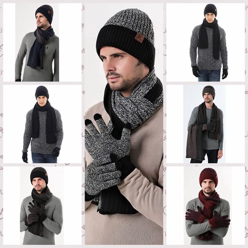 [Podafa] マフラー メンズ 大判 厚手 手袋 3点セット カシミア カシミヤマフラー ギフト プレゼント アウトドア 秋冬