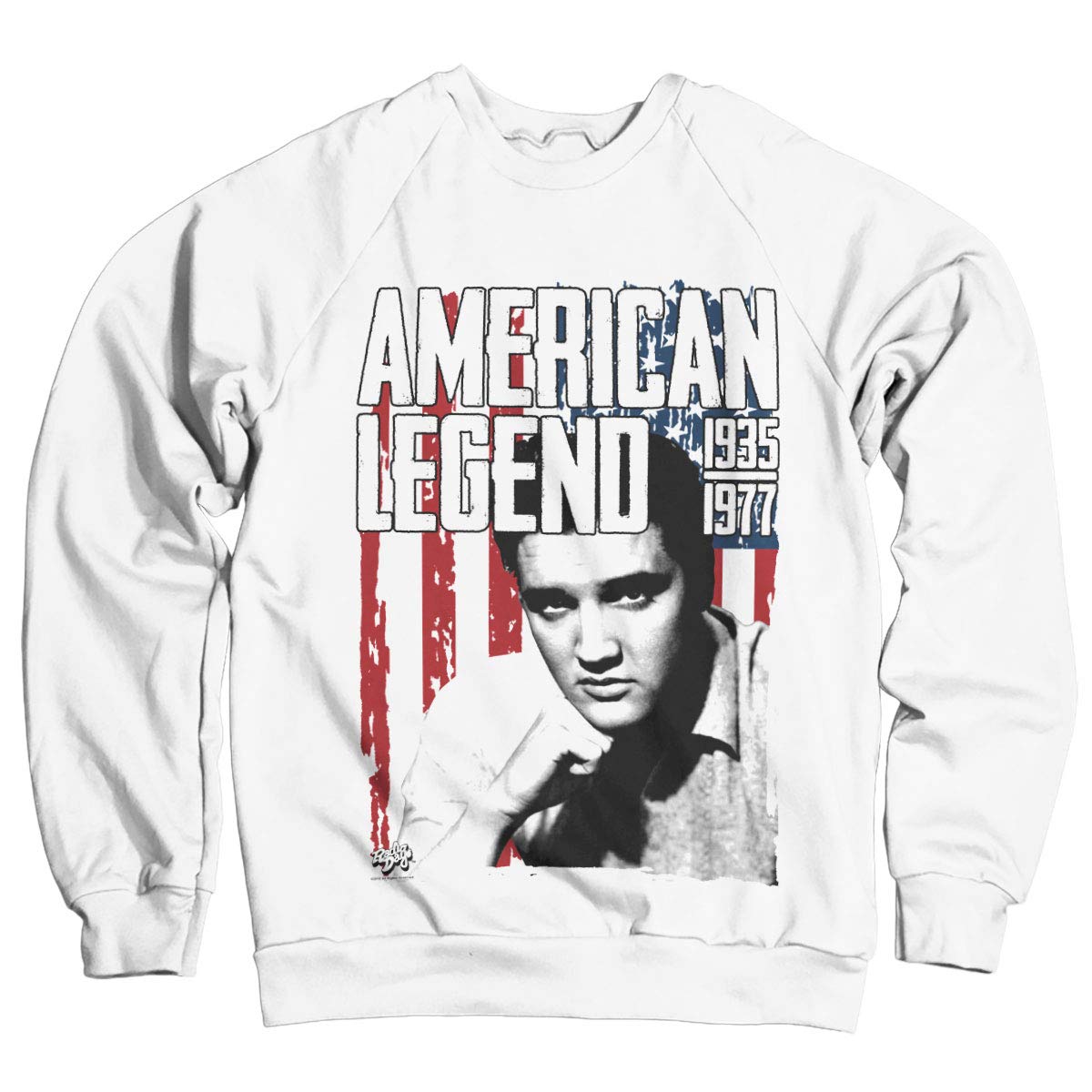 Elvis Presley Men's White Officially Licensed American Legend Sweatshirt (White) Medium