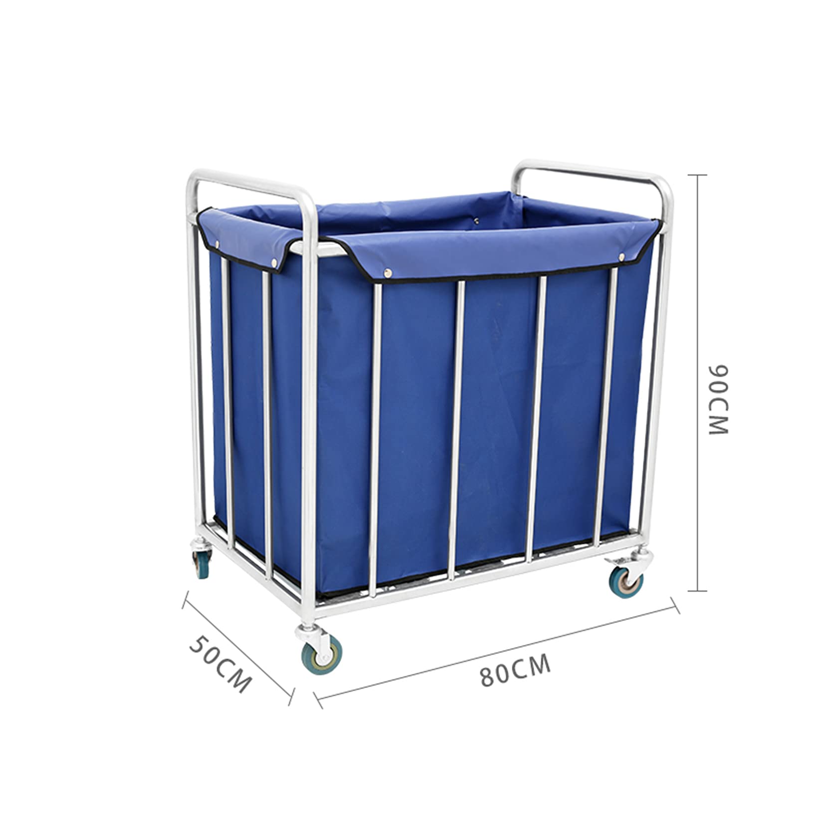 Carro Grande Para Equipos Médicos, Carros De Laboratorio Móviles De Acero Inoxidable Con Ruedas Silenciosas, Cubo De Suciedad Impermeable Y Ruedas Omnidireccionales Silenciosas - Rectangular Plateado