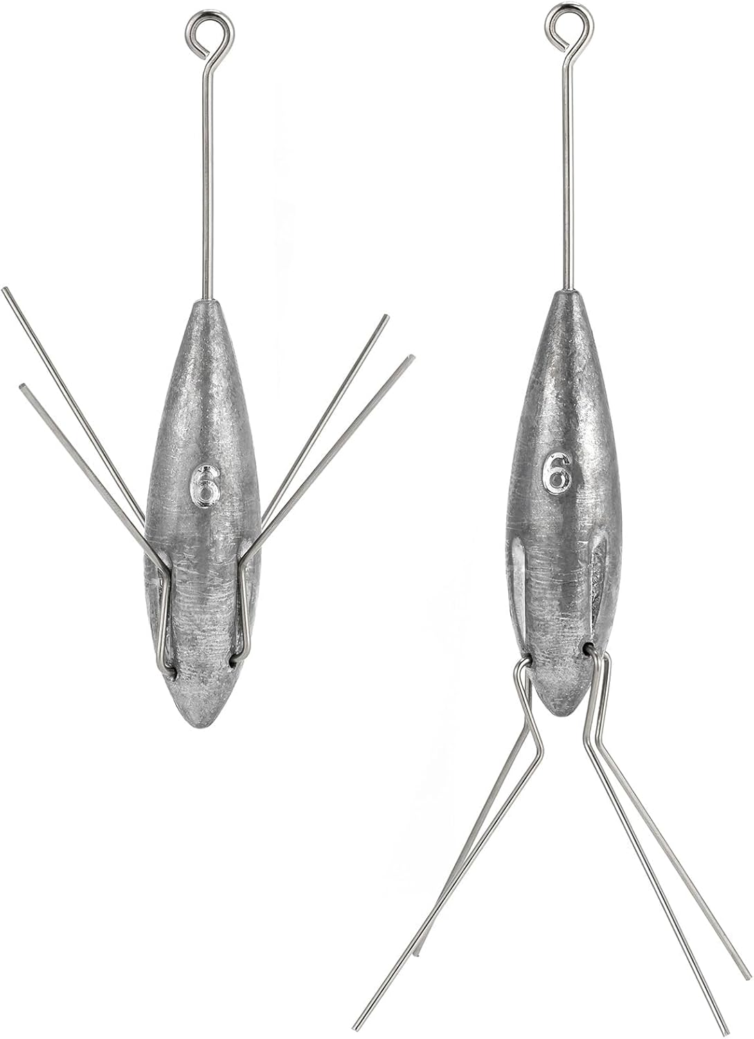 Dr.Fish 5 Pack Sputnik Sinker Spider Sinker 2oz-10oz Surf Fishing Lead Weight Pyramid Saltwater Beach Casting Sea Fishing