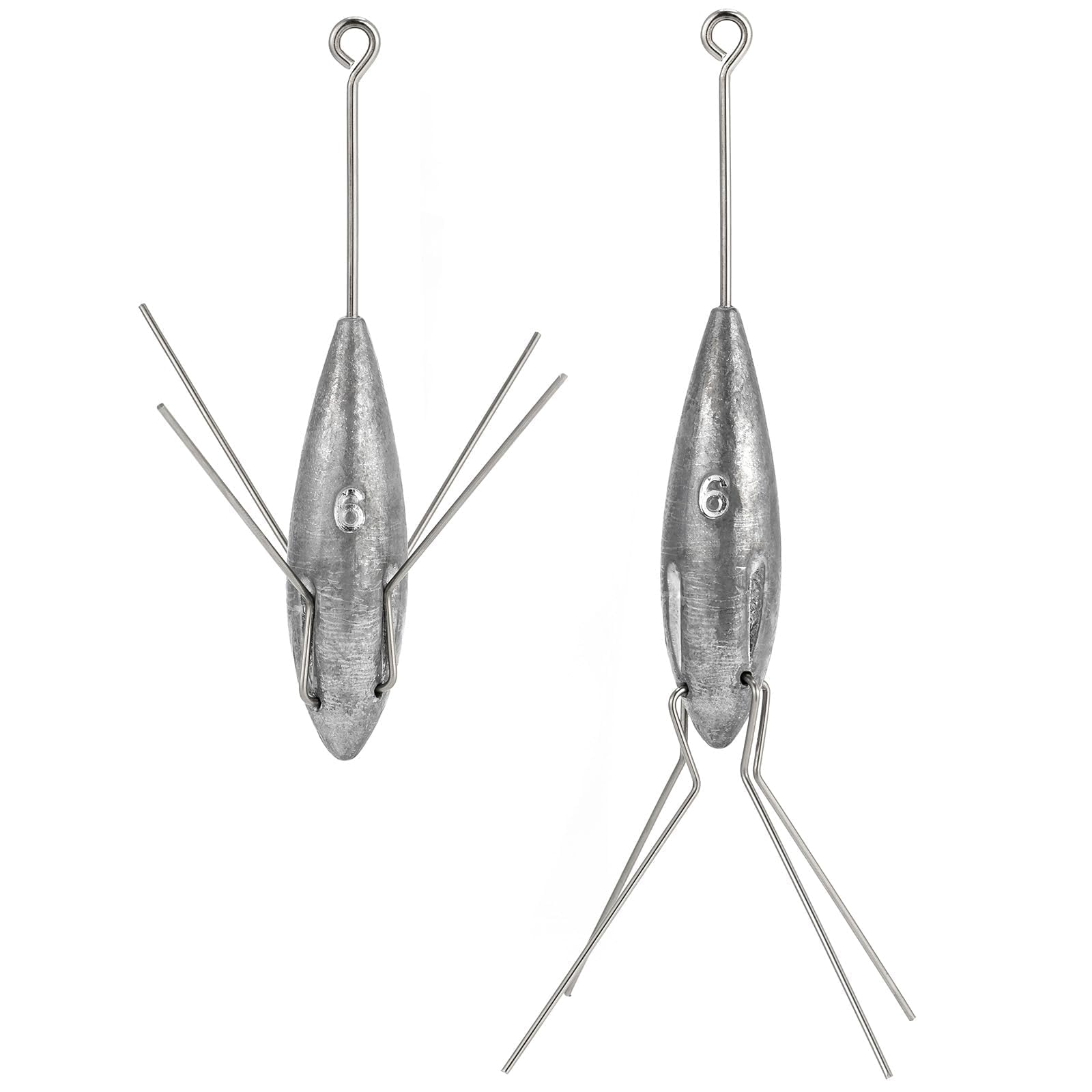Dr.Fish Paquete de 5 plomos de araña Sputnik de 2 a 10 onzas para pesca de surf, pirámide, agua salada, playa, pesca en el mar
