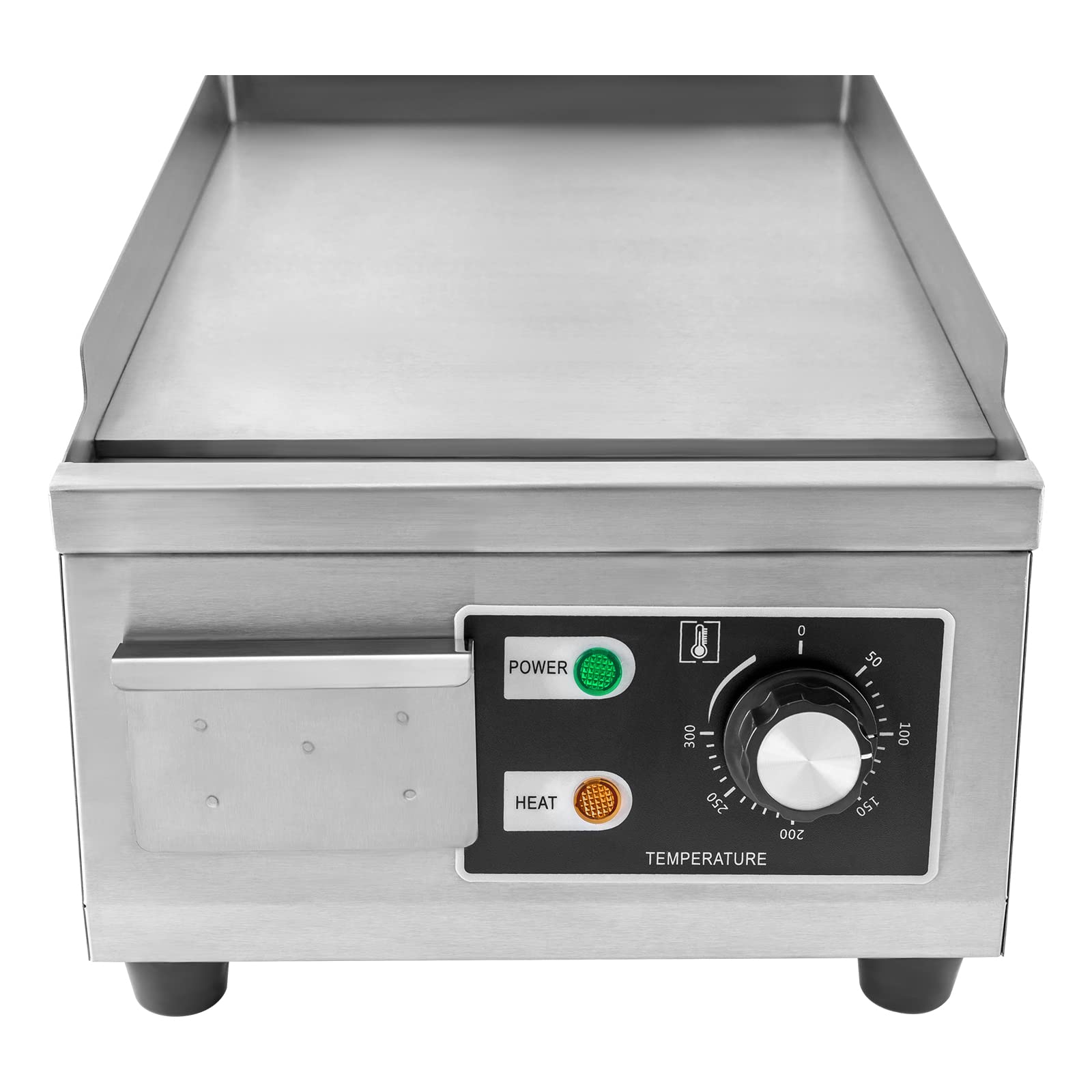 YUMIONB Electric Countertop Griddle Machine, 110V 1300W Stainless Steel Griddle Machine Commercial Countertop Griddle Machine with Adjustable Temperature 122°F-572°F for Home Kitchen, Restaurants