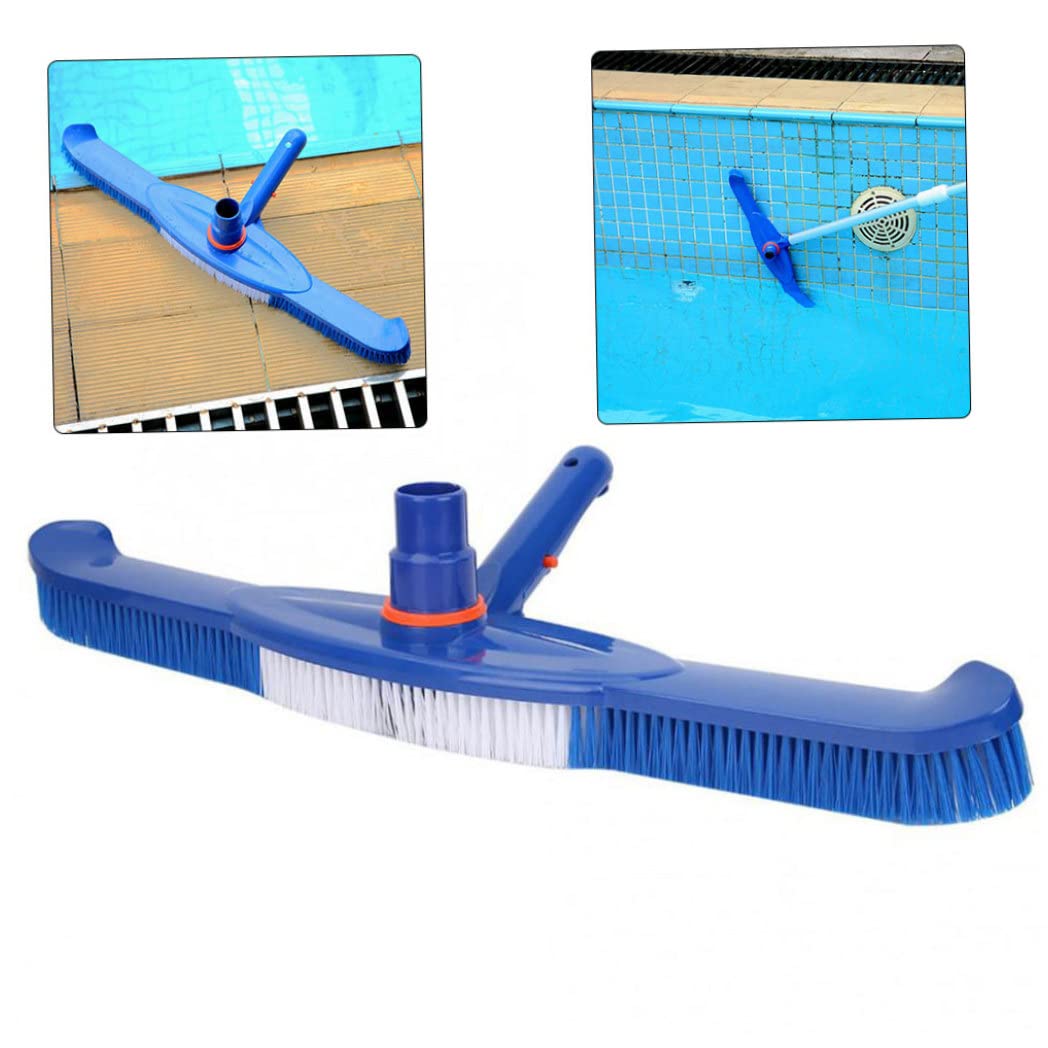 Cabezal de cepillo de piscina, herramienta de limpieza de piscina, cabezal de succión de plástico para limpiar suelos de natación, paredes, azulejos, escalones de 20 pulgadas y 1