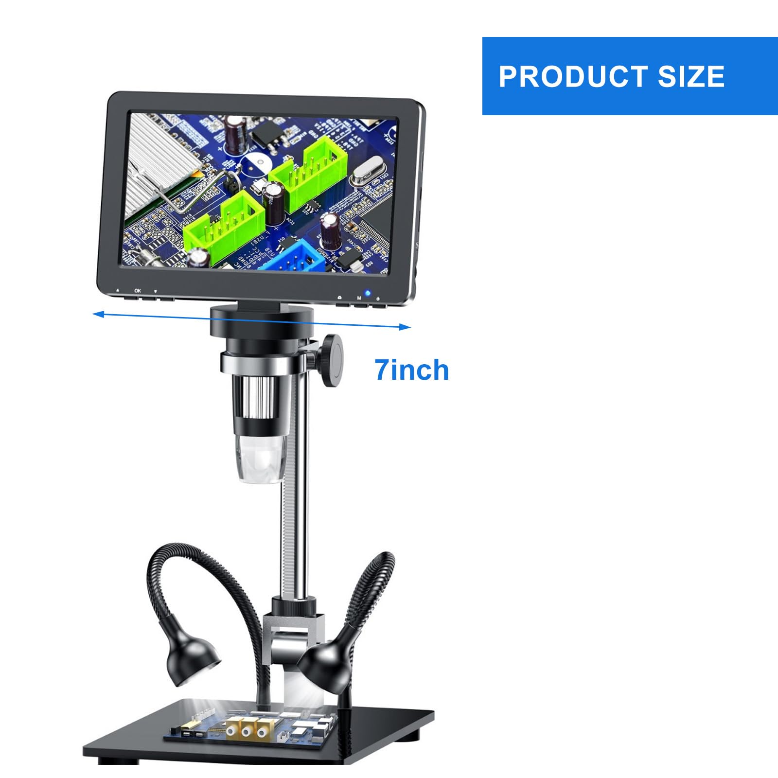 7-Zoll LCD Digitalmikroskop mit 1200-facher Vergrößerung für die Münz und Briefmarkenbeobachtung mit 1080FHD Videoaufzeichnungs Digitalmikroskop