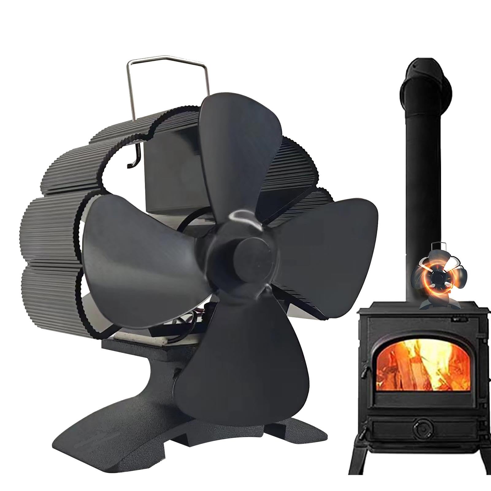 Ventilateur pour poêle à bois silencieux et autonome qui diffuse la chaleur