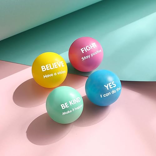 Miniatura 10 de 48 bolas motivacionales para el estrés para adultos, citas inspiradoras, bolas de espuma coloridas para aliviar el estrés, juguetes para ansiedad de