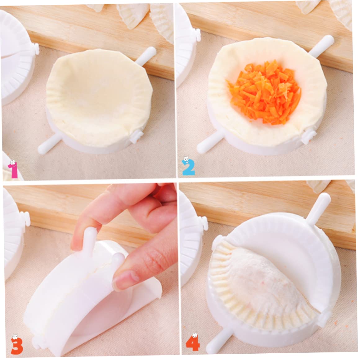 Stampo for Gnocchi Strumento for stampi for Gnocchi 3 Pezzi Creatore for Gnocchi in plastica Bianca for Pasta Torta Ravioli Pressa for Gnocchi creativa/274