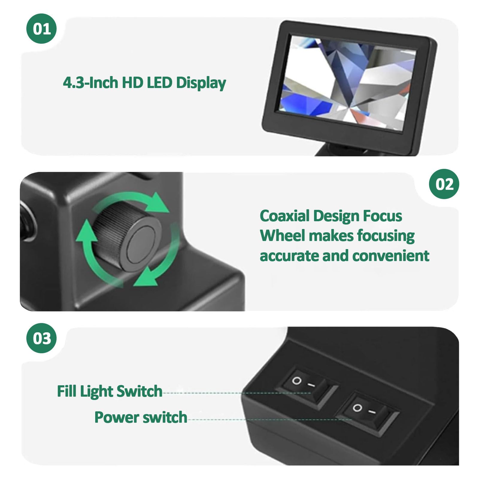Digitales Mikroskop für Diamanttests, LCD-Viewer mit Multi-Winkel-LED-Licht, perfekt für Schmuckinspektion und Uhrenreparatur, tragbar und einfach zu bedienen