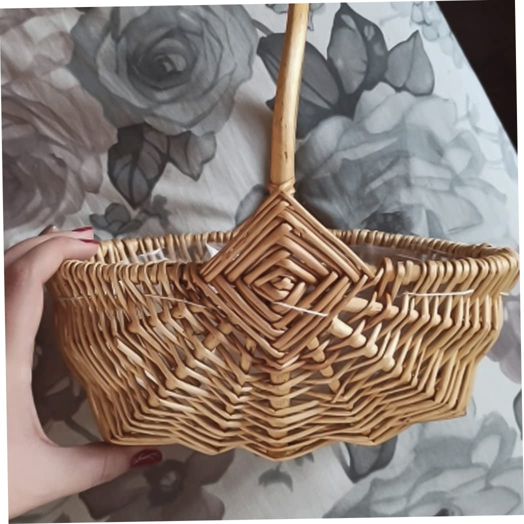 Cesto di fiori Cesto di fiori in rattan intrecciato da 10 pollici Organizzatore di stoccaggio per alimenti da cucina per matrimoni S