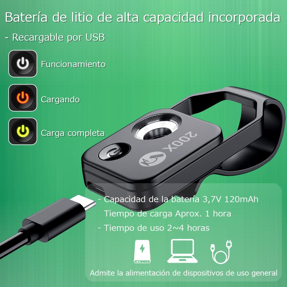 BIGFOX Microscopio de Teléfono con Luz LED, Portátil Microscopio HD 200X con Filtro CPL e Clip Universal para 99% Smartphone Niños y Adultos Exploran el Microcosmos(Plata)