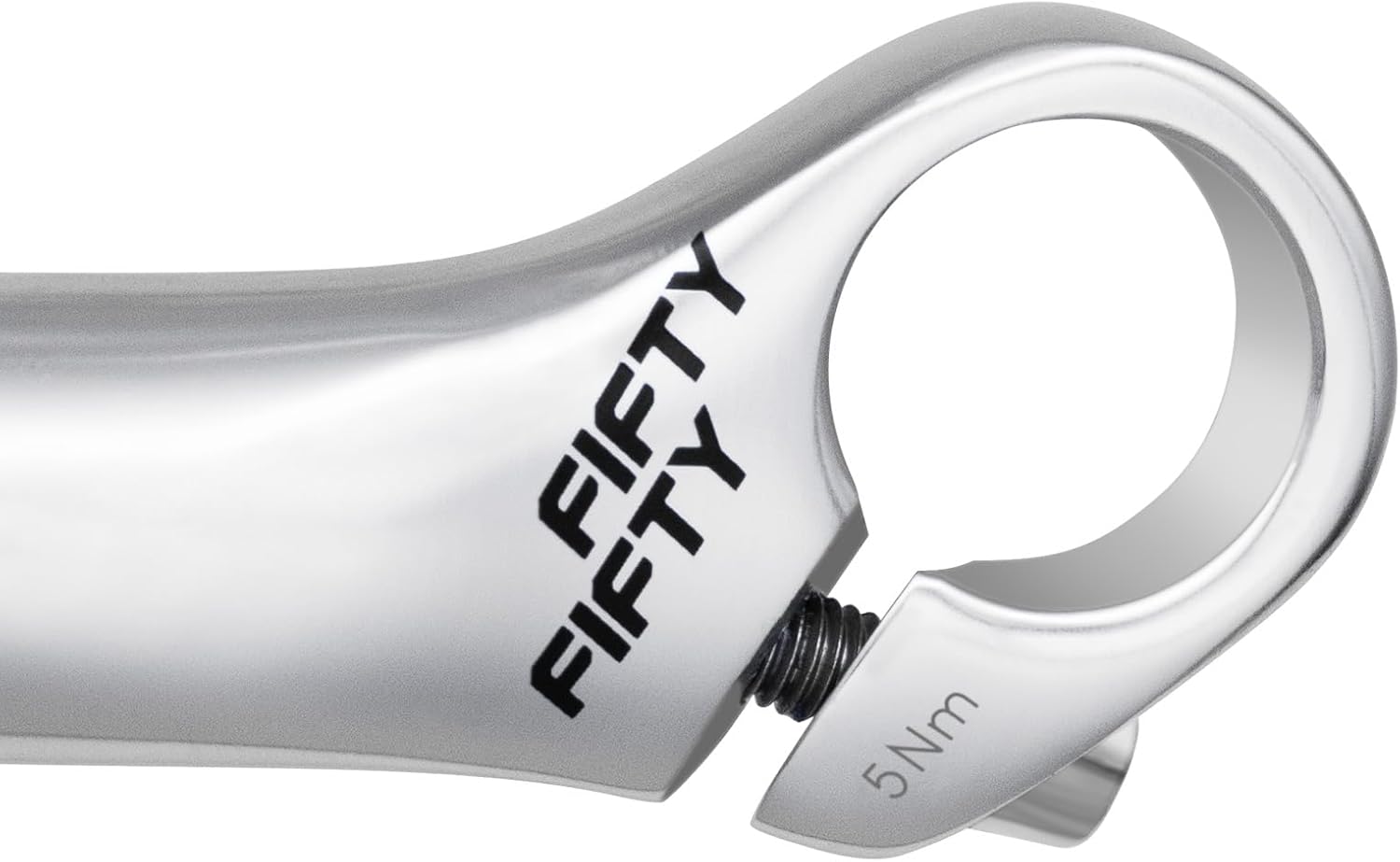 FIFTY-FIFTY Bike Bar Ends, Mountain Bike Handlebar Ends, Alloy MTB Bicycle Bar (110mm, Polished Silver)