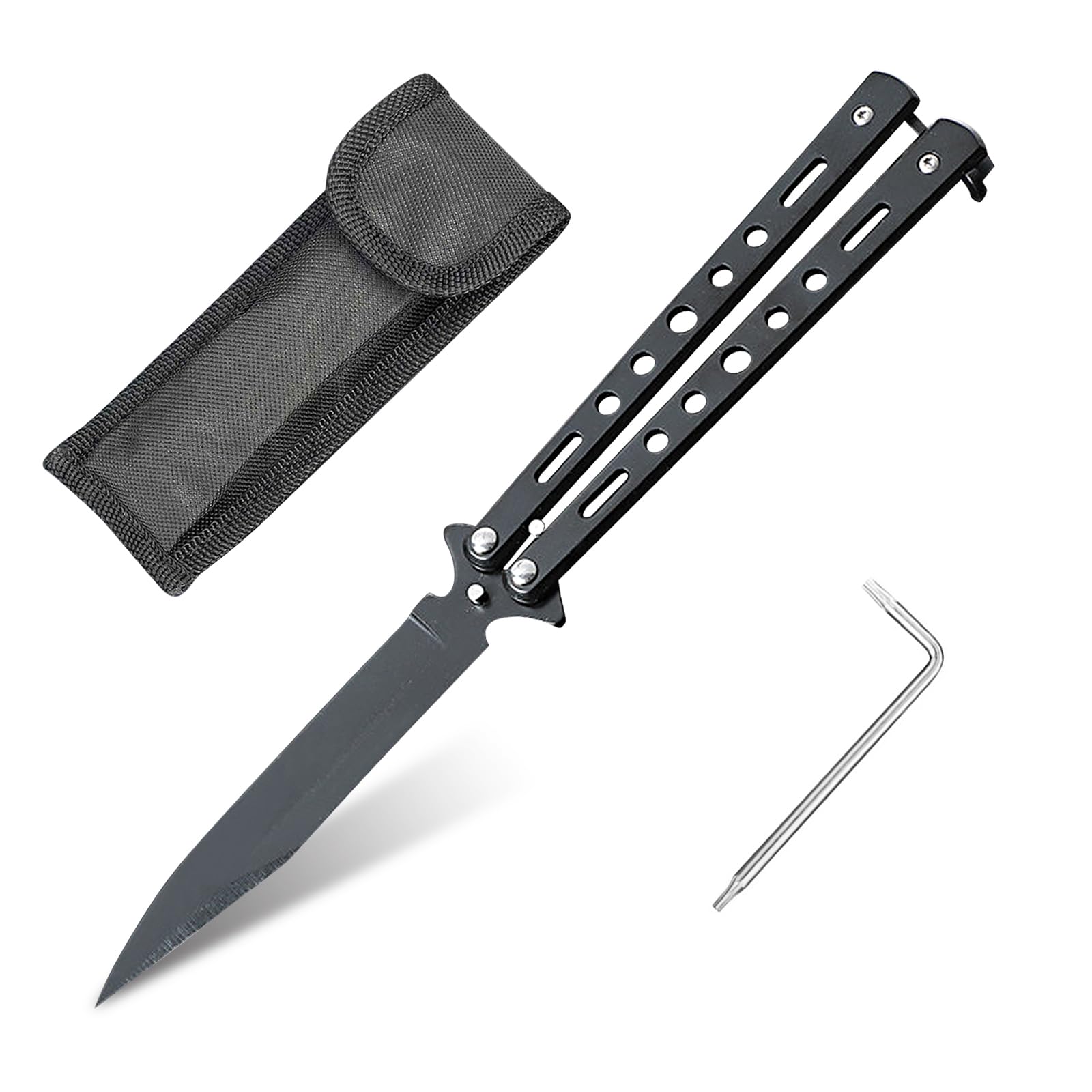 ✨バタフライナイフ 未開刃練習刀 武術練習用練習刀 金属の折りたたみ式刀練習刀 バタフライナイフ 武術練習用 練習刀金属の折りたたみ式刀練習刀 虹色