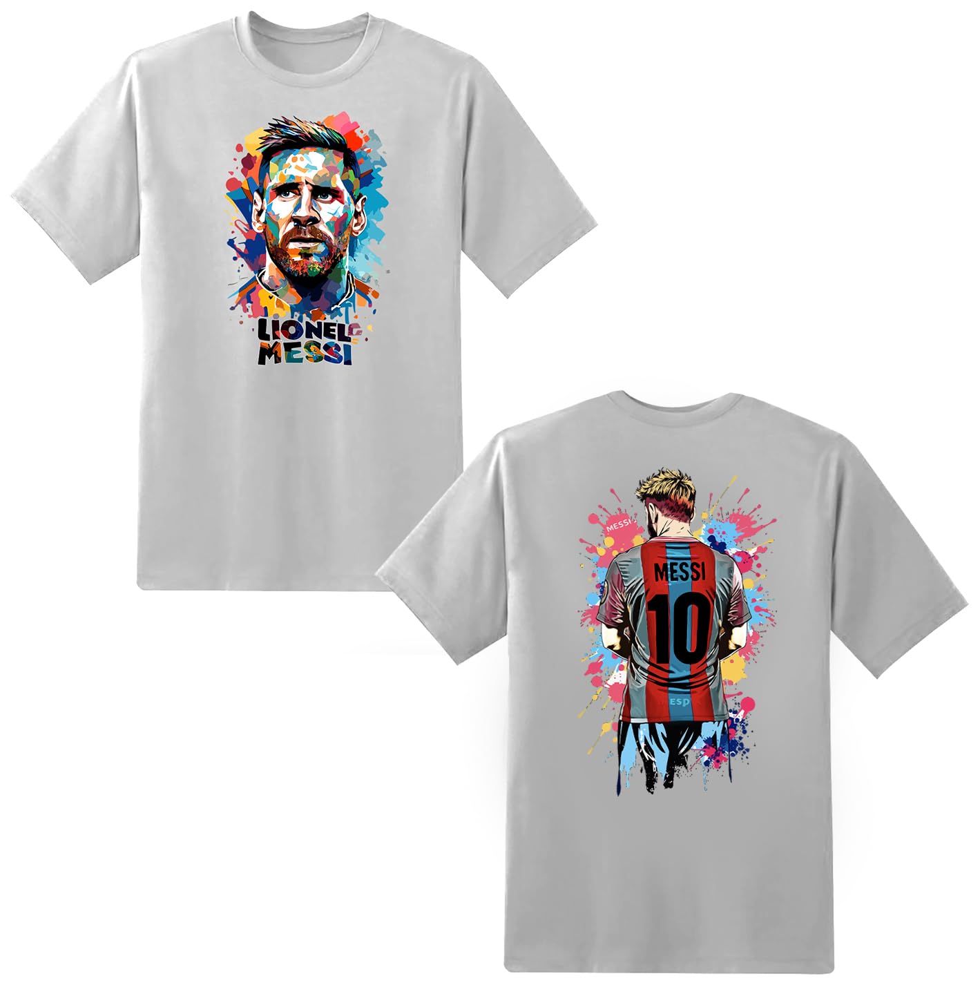 Kids Messi T-Shirt Messi Lovers Tees Goat Football Tshirt #10 Jersey Argentina (UK, Age, 5 Years, 6 Years, Regular, Grey)