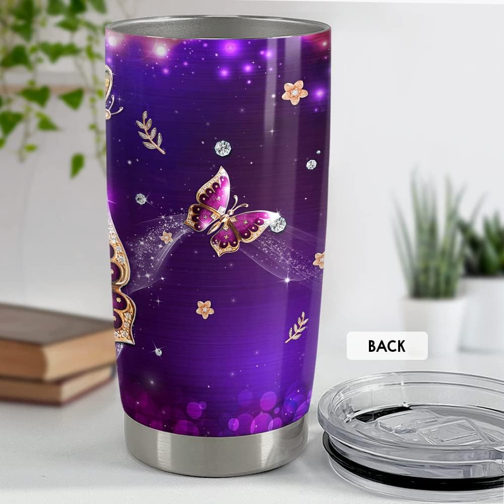SANDJEST Butterfly 20oz Tumbler with Lid Gift for Women, Mother's Day, Birthday Gift Idea… - Image 4