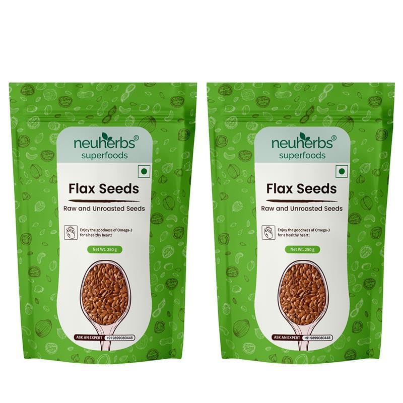 Neuherbs Raw Unroasted Flax Seeds with Fiber for Weight Management Combo Pack of 2-250G Each (B0BSFPP56P) Amazon Price History, Amazon Price Tracker