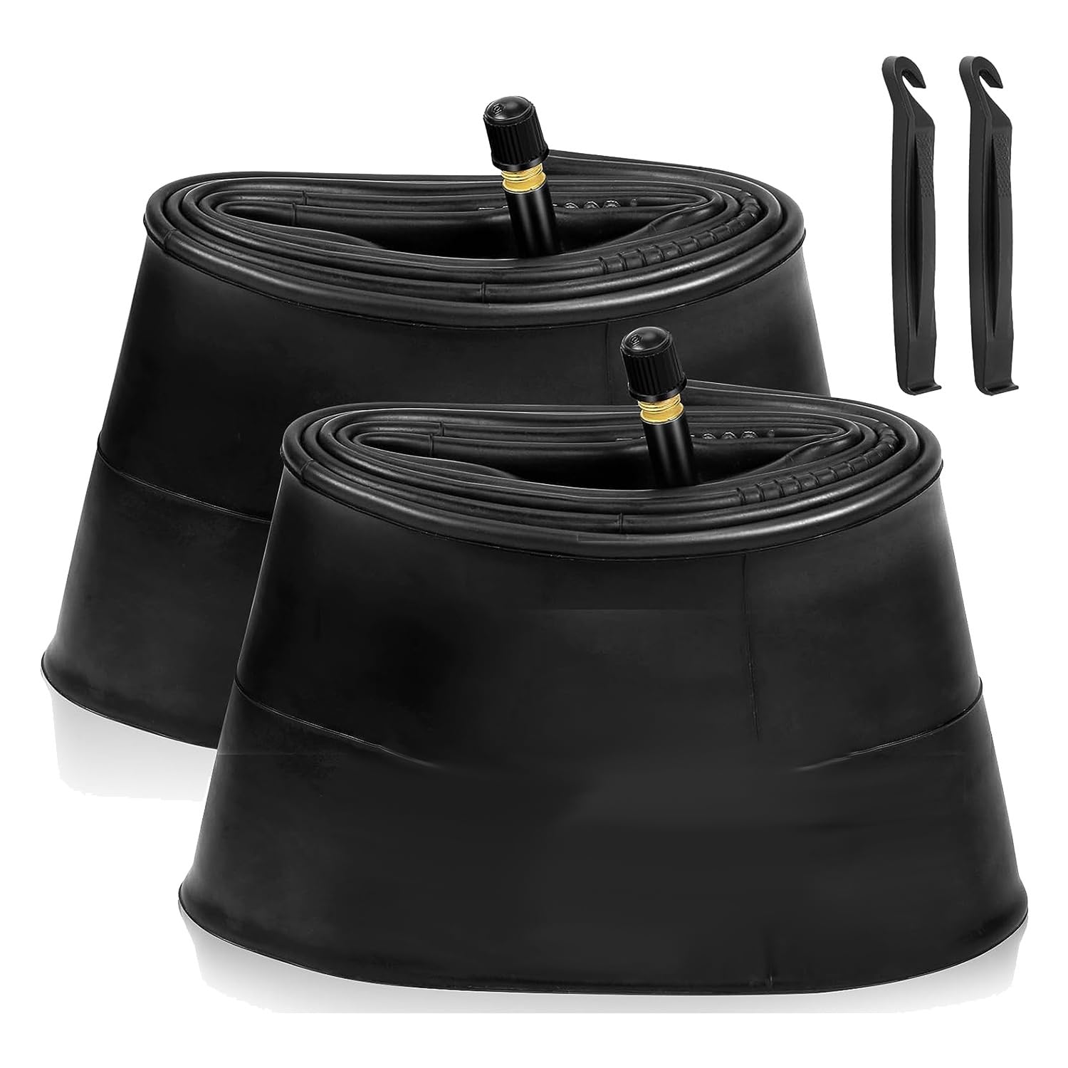 Qaautor 2 Pack 26X4.0 Fat Bike Tube with AV 32mm Valve, Bike Tubes with 2 Tire Levers, for Road/Mountain/E Bike Parts