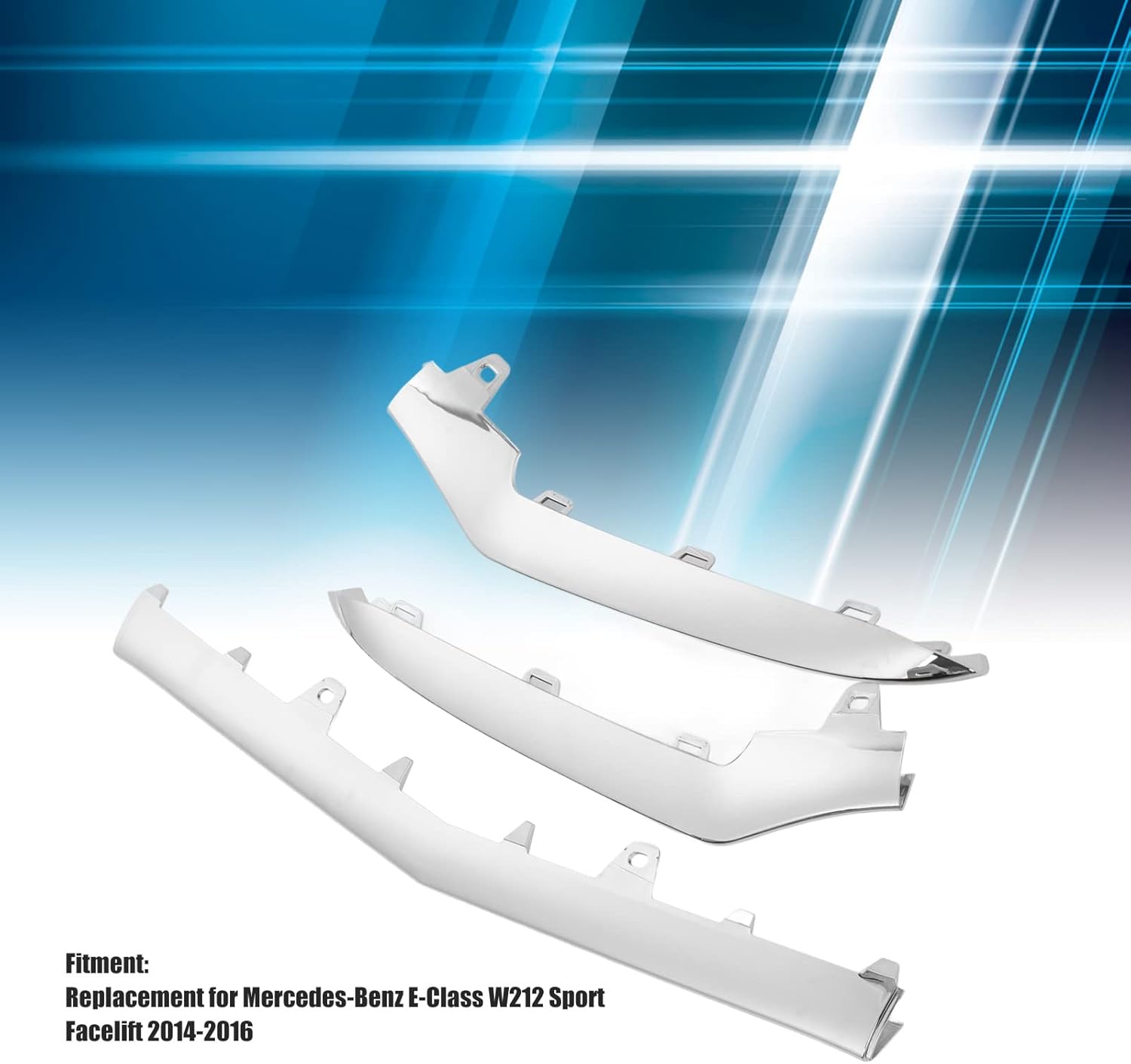 KIMISS Front Bumper Moulding Chrome Alloy Trim for EClass W212 Sport Facelift 20142016 (A2128852774,2128852674)