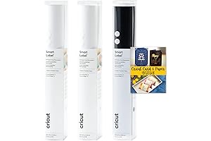Cricut Smart Label Writable Black, White, and Transparent Permanent Vinyl Bundle