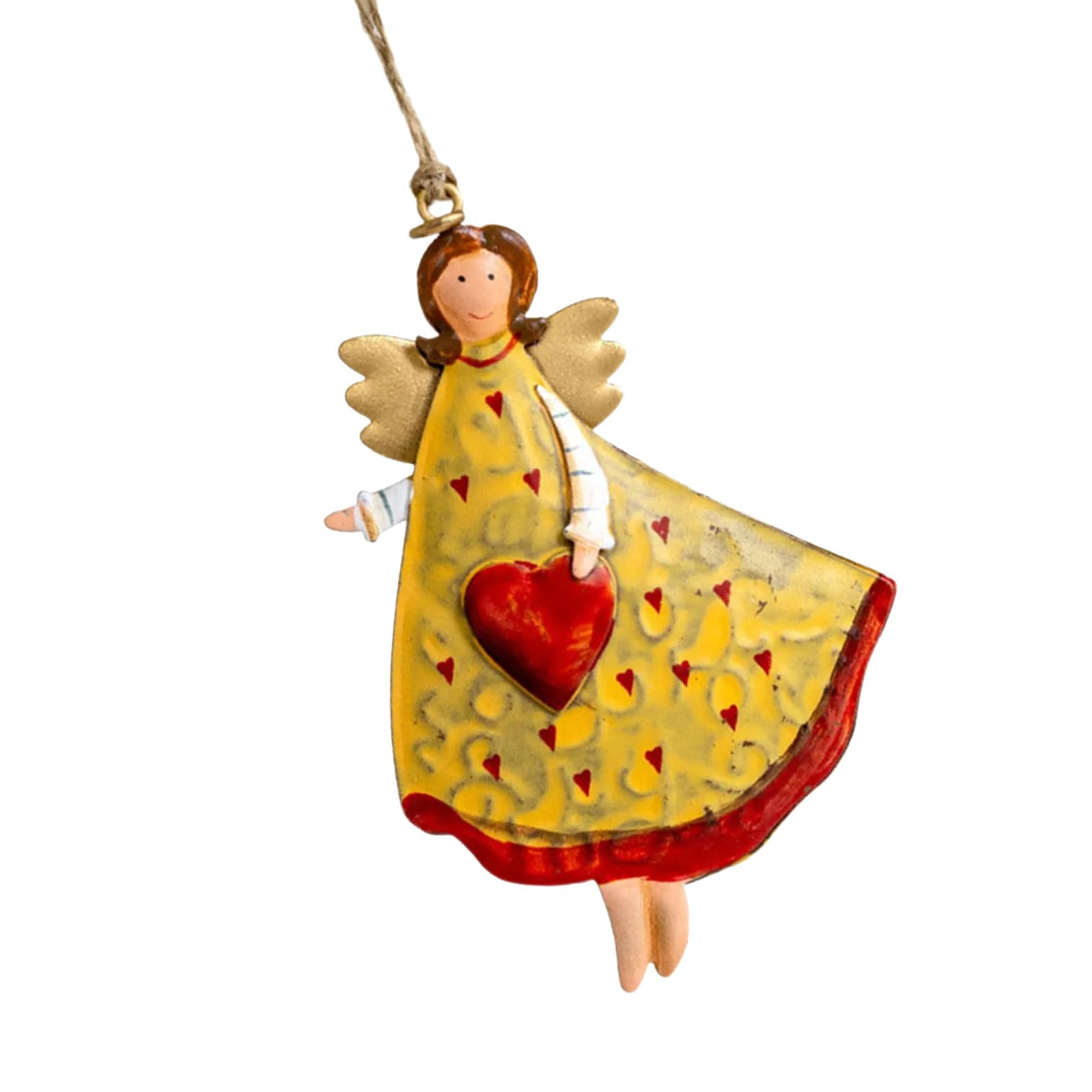Msioytog Sturdy Wrought Iron Angelic Ornament Retro Christmas Tree Decors Retro Iron Angelic Party Decors for Indoor Outdoors Use Bucolic Metal Holiday Decoration