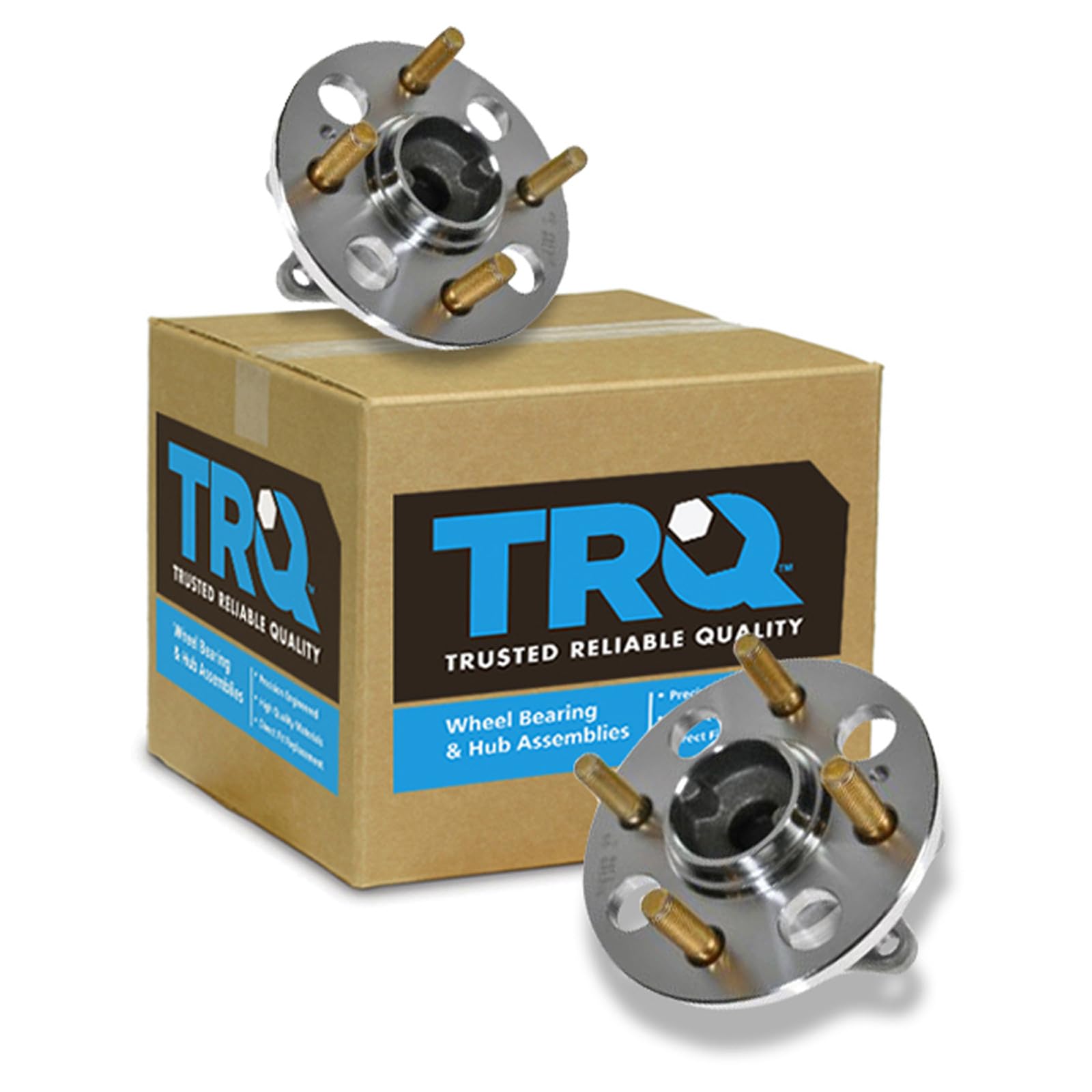 TRQ 2 Piece Rear Wheel Bearing &amp; Hub Assembly Set
