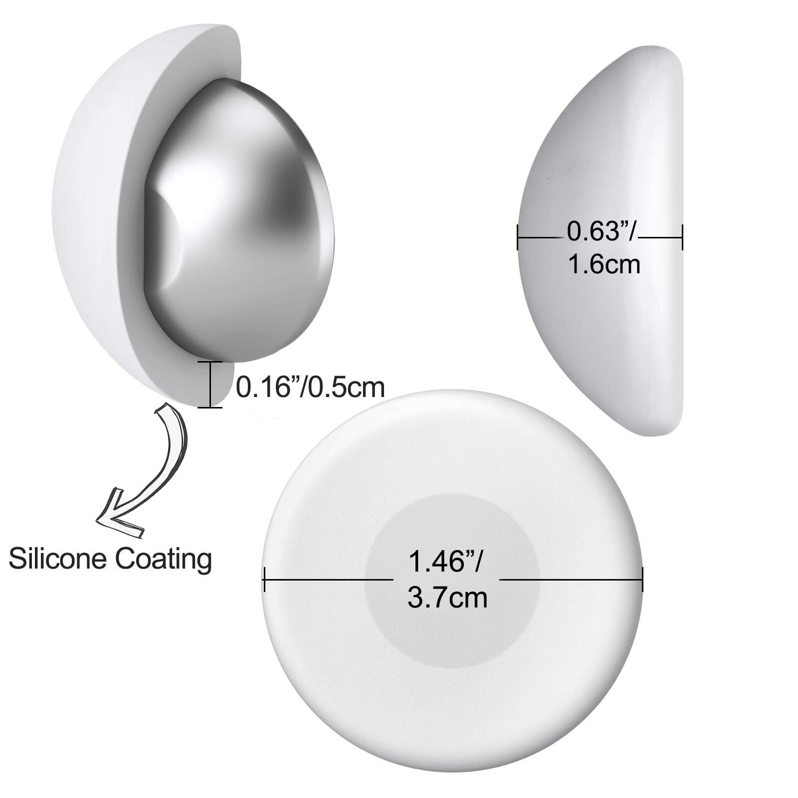 FY&XZH Pesi magnetici per tenda da doccia, resistenti, rivestiti in silicone, antiruggine, per evitare che il rivestimento soffia, anche per bandiere, tende, tovaglie (10 paia, bianco)