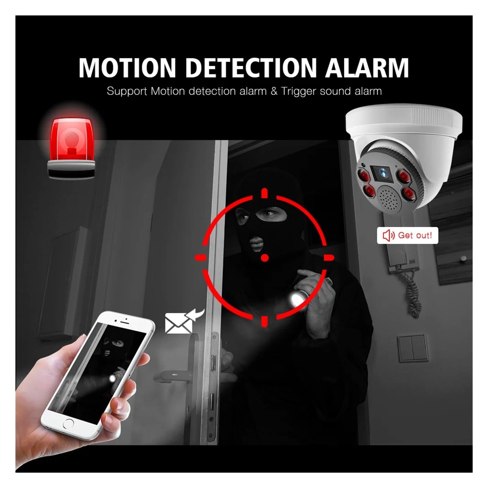 Telecamera di sicurezza IP dome WiFi 4K da 8 MP