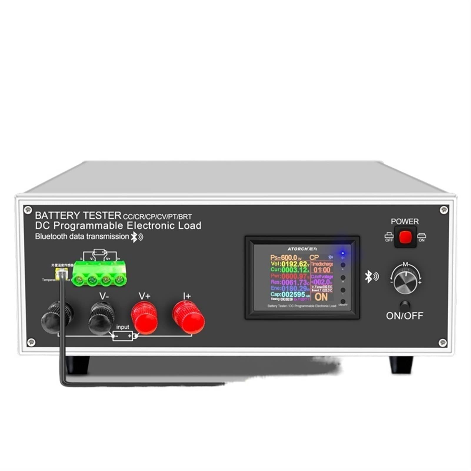 Testeur Batterie, Dlb600w Testeur de capacité de batterie blanche Charge électronique 600W Testeur d'alimentation Mètre 200v 40A