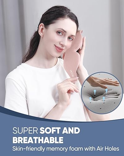 Miniatura 5 de MZOO Antifaz de sueño de lujo para dormir de lado, hombres y mujeres, antipresión ocular cero, máscara de dormir 3D, bloqueo de luz, diseño