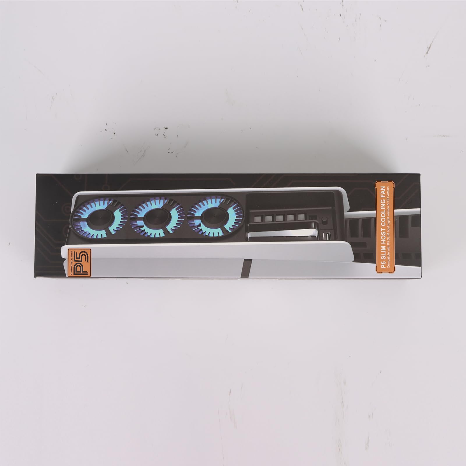 Ventola di Raffreddamento per PS5 Slim, Auto ON/OFF Ventola Silenziosa Controllo Temperatura Ventola Accessori con 2 Velocità y Porta 3.0 USB per PS5 Slim Disc/Digit Edition