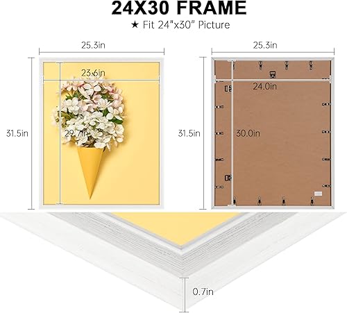 Vista 210 de GULETHUN Marco de fotos de 24 x 36 pulgadas, marco para póster blanco, decoración del hogar, marcos naturales de galería, formato horizontal