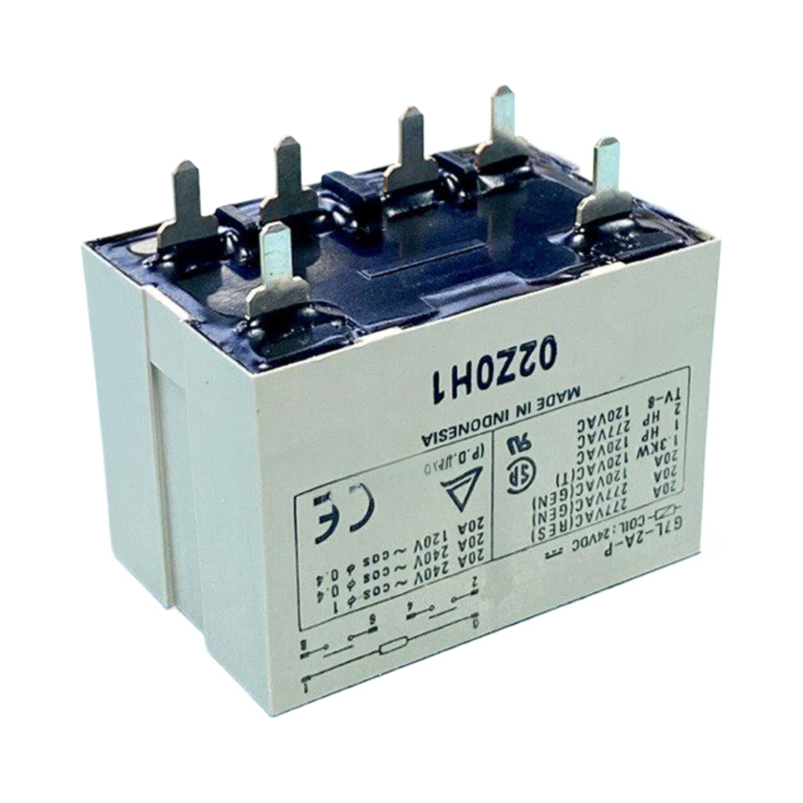 Relais G7L-2A-P-CB 24VDC solution contre surchauffes électriques commutation 240V