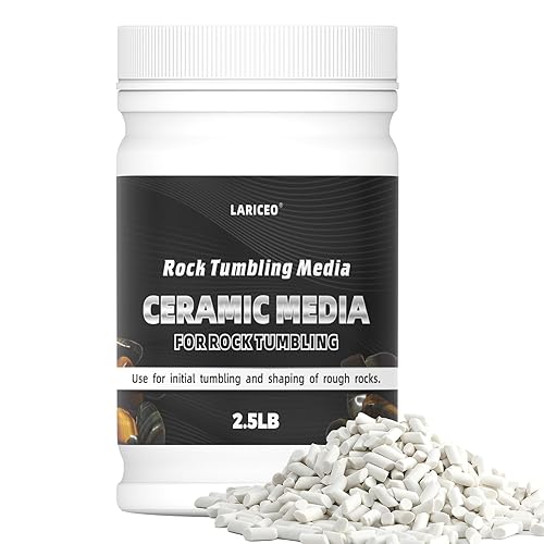 Medios de cerámica de 2.5 libras para pulir rocas, medios de relleno de cerámica de 3/16 pulgadas x 3/8 pulgadas, no abrasivos, reutilizables,