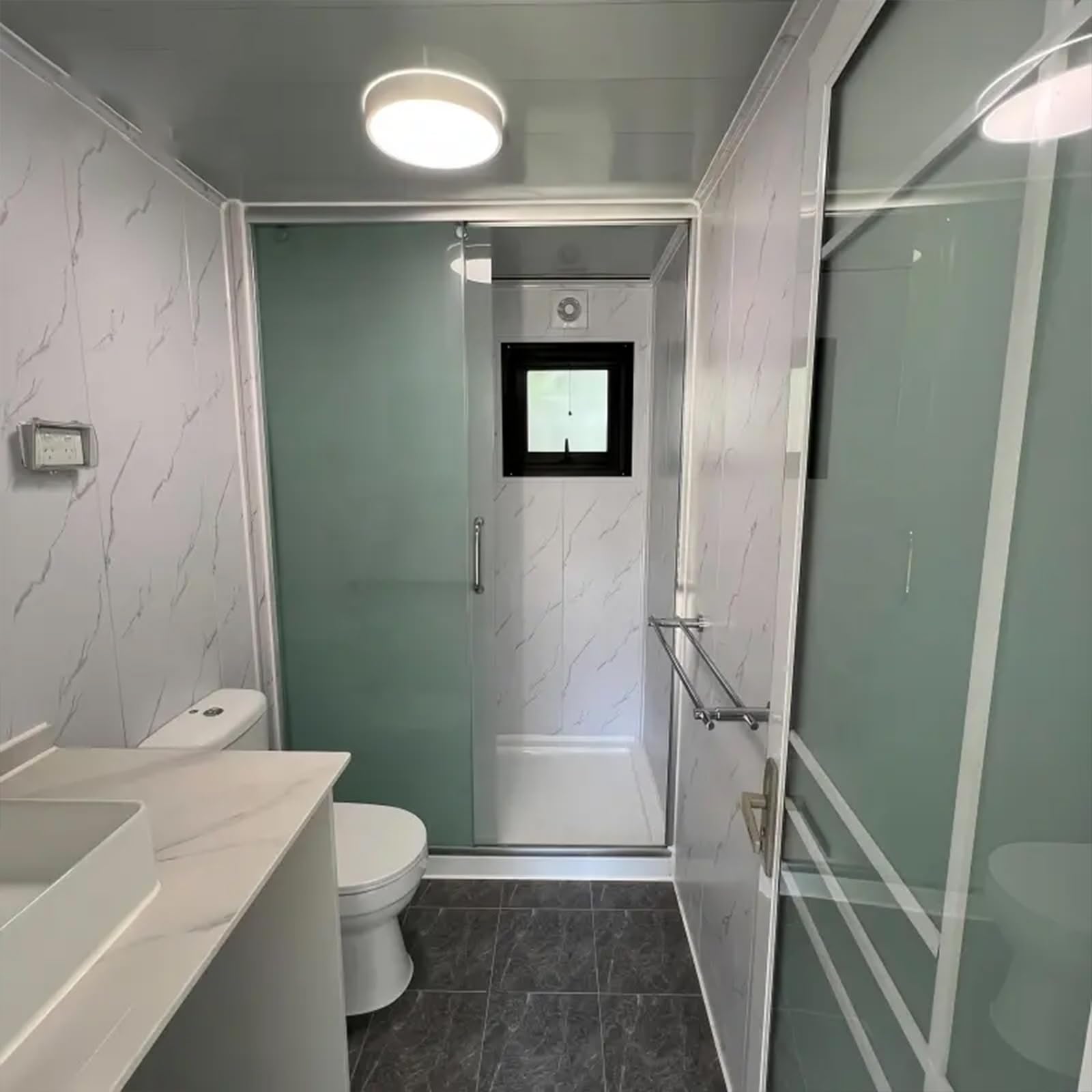 Inside Luxury Tiny House Bathroom