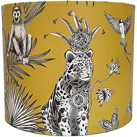 Jungle Animals Mustard Yellow Lampshade Cover