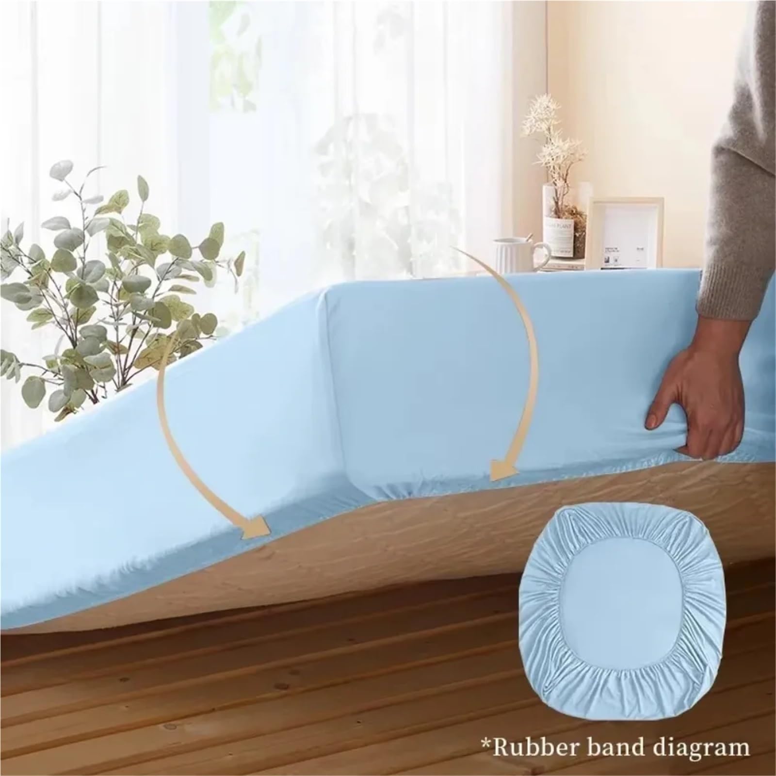 Funda de colchón con Banda elástica, Color Liso, Protector for Cama Individual, Doble, tamaño King, sin Funda Almohada para ColchóN(Dark Pink,180x200cm)